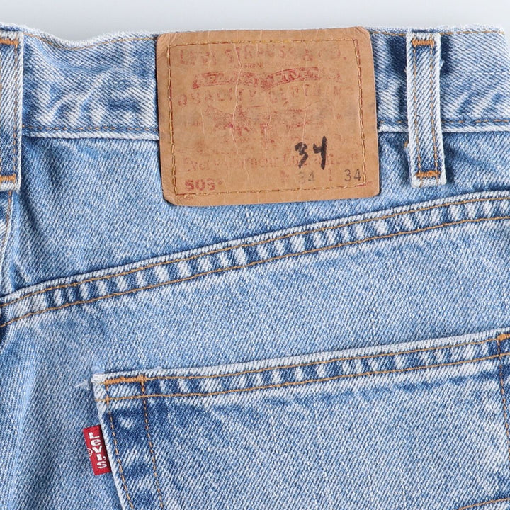 00'S Levi's 505 REGULAR FIT STRAIGHT LEG tapered denim pants for men, size w33 cotton blue type Vintage Second Hand