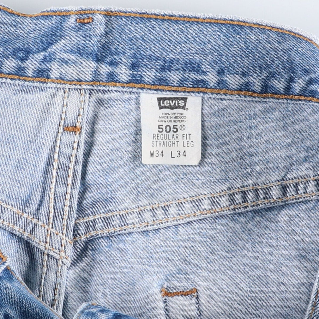 00'S Levi's 505 REGULAR FIT STRAIGHT LEG tapered denim pants for men, size w33 cotton blue type Vintage Second Hand
