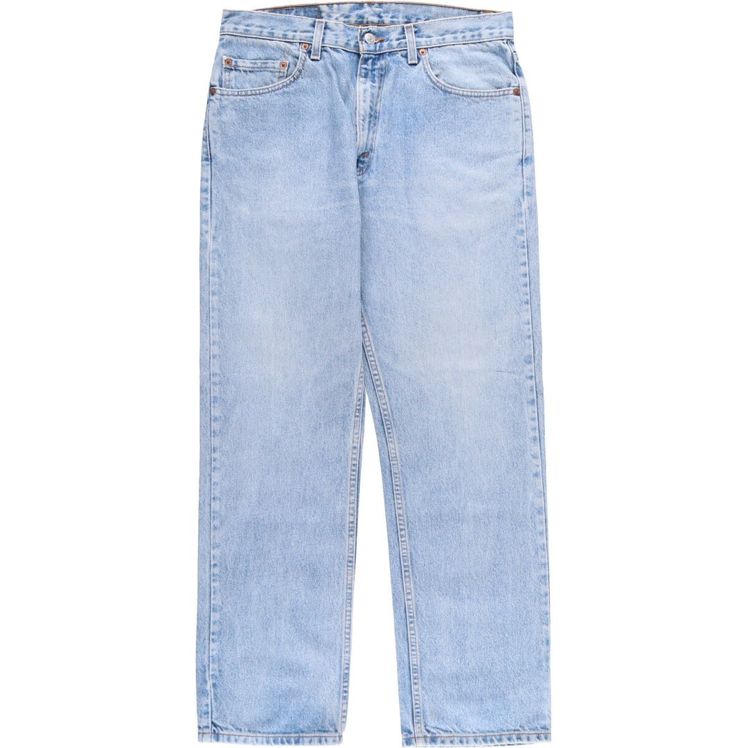 00'S Levi's 505 REGULAR FIT STRAIGHT LEG tapered denim pants for men, size w33 cotton blue type Vintage Second Hand