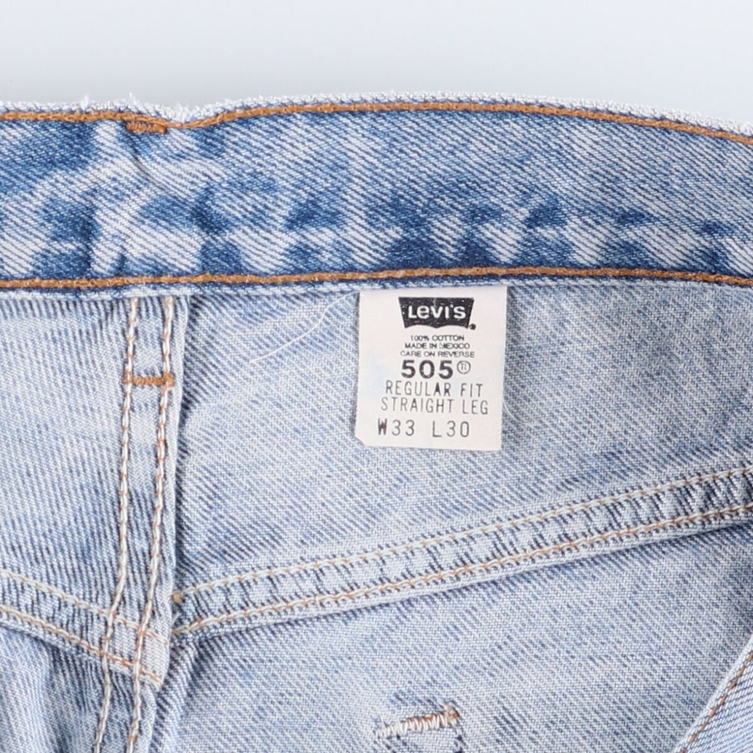 00'S Levi's 505 REGULAR FIT STRAIGHT LEG tapered denim pants for men, size w33 cotton blue type Vintage Second Hand
