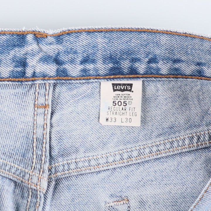 00'S Levi's 505 REGULAR FIT STRAIGHT LEG tapered denim pants for men, size w33 cotton blue type Vintage Second Hand