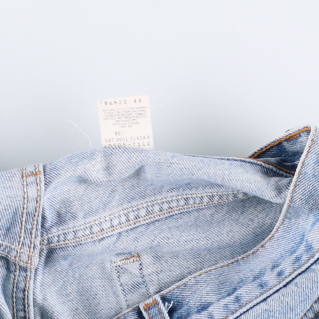 00'S Levi's 505 REGULAR FIT STRAIGHT LEG tapered denim pants for men, size w33 cotton blue type Vintage Second Hand