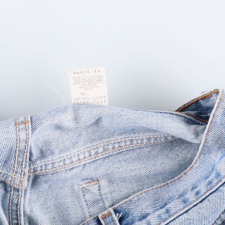 00'S Levi's 505 REGULAR FIT STRAIGHT LEG tapered denim pants for men, size w33 cotton blue type Vintage Second Hand