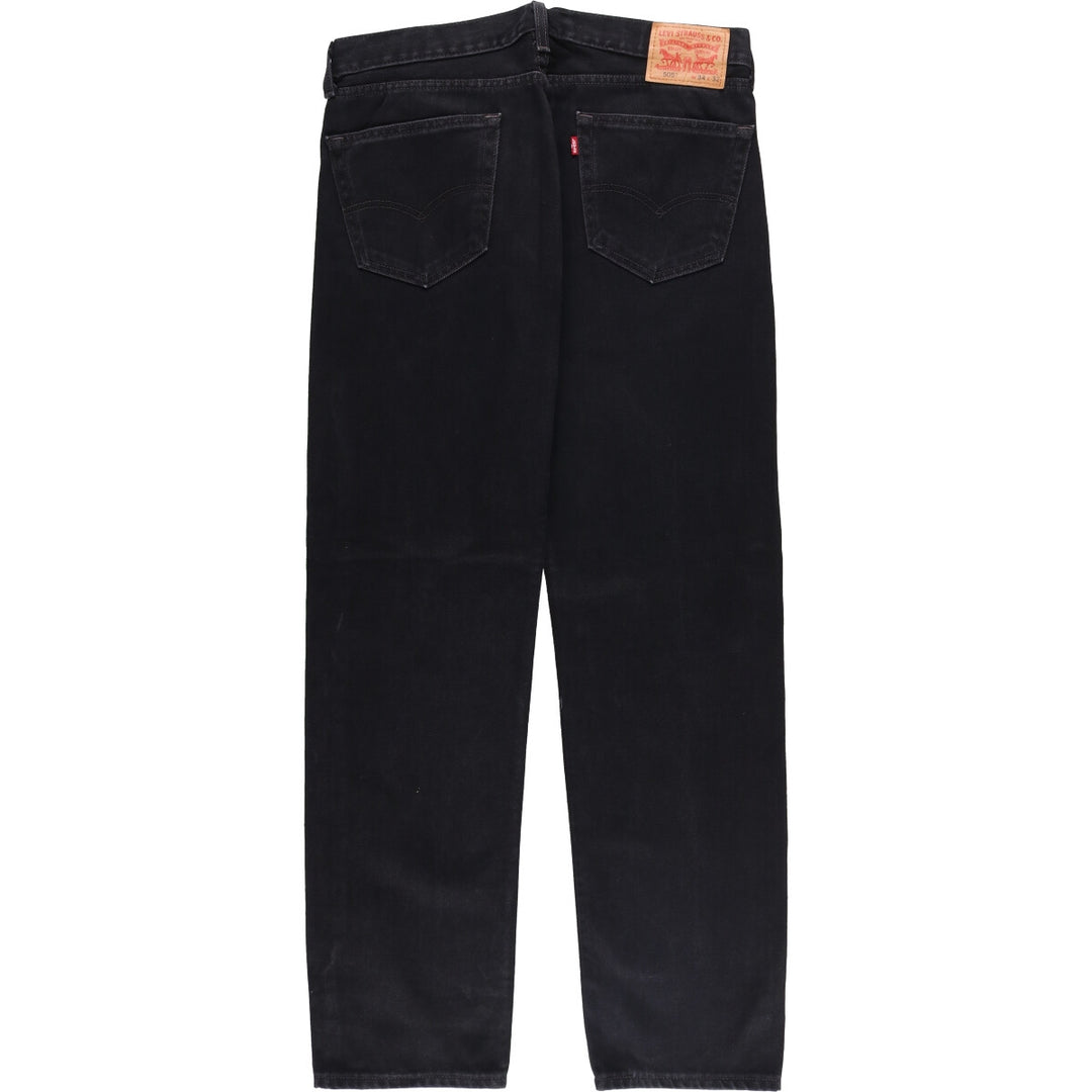 Levi's 505 Black Denim Tapered Denim Pants for Men, W34 equivalent cotton black type Vintage Second Hand