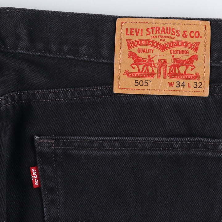 Levi's 505 Black Denim Tapered Denim Pants for Men, W34 equivalent cotton black type Vintage Second Hand