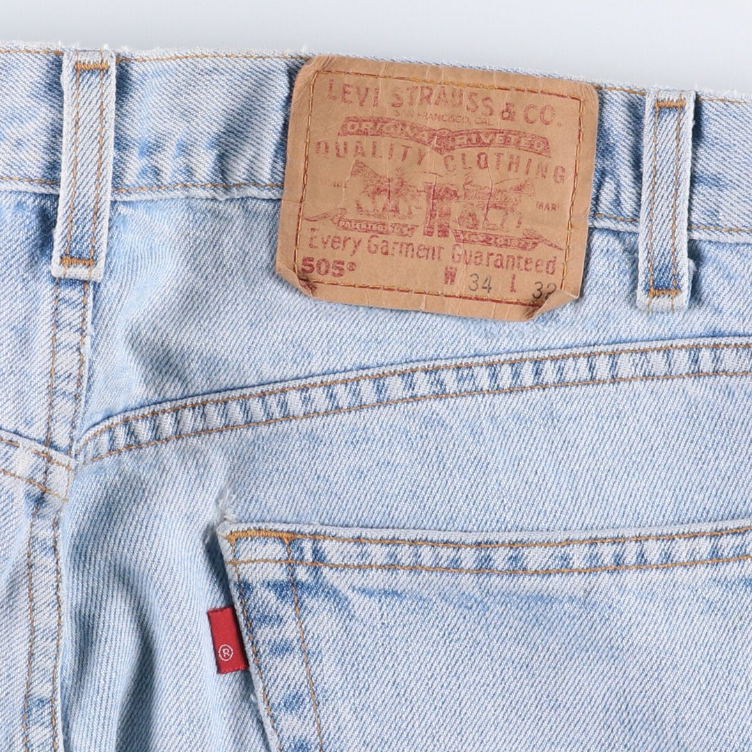 90'S Levi's 505 REGULAR FIT STRAIGHT LEG tapered denim pants for men, size W34, vintage cotton blue type Vintage Second Hand