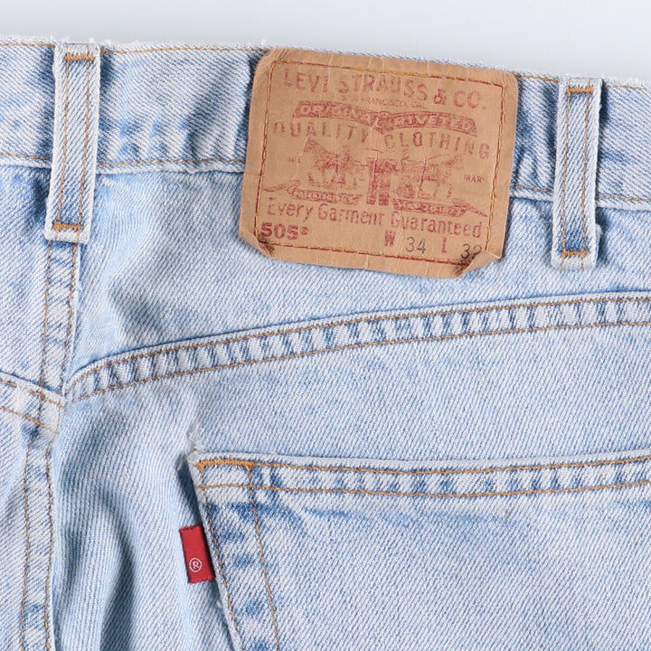 90'S Levi's 505 REGULAR FIT STRAIGHT LEG tapered denim pants for men, size W34, vintage cotton blue type Vintage Second Hand