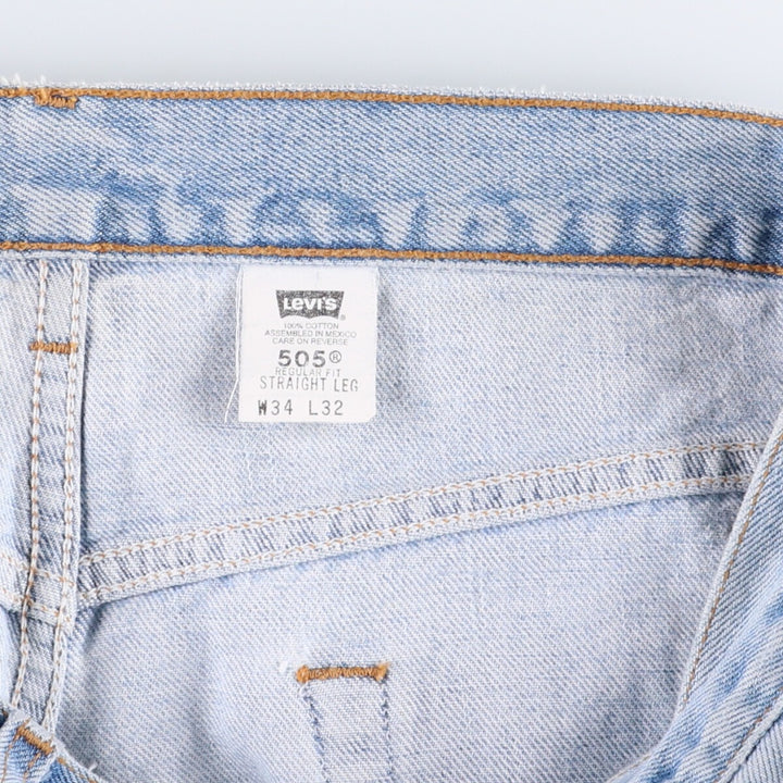 90'S Levi's 505 REGULAR FIT STRAIGHT LEG tapered denim pants for men, size W34, vintage cotton blue type Vintage Second Hand