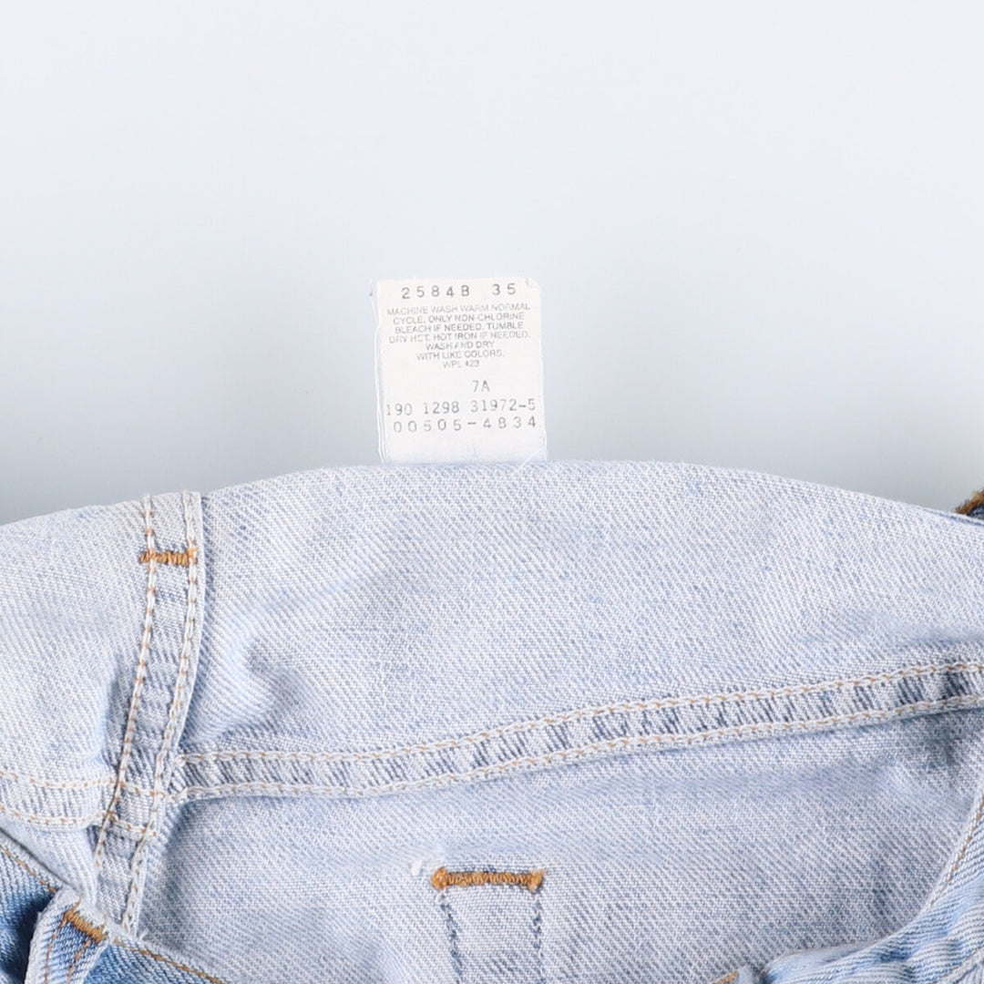 90'S Levi's 505 REGULAR FIT STRAIGHT LEG tapered denim pants for men, size W34, vintage cotton blue type Vintage Second Hand