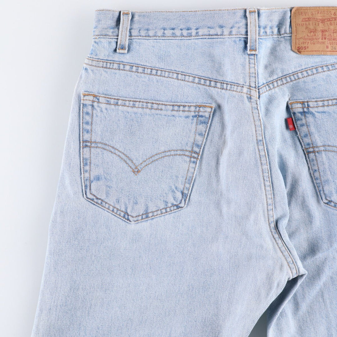 90'S Levi's 505 REGULAR FIT STRAIGHT LEG tapered denim pants for men, size W34, vintage cotton blue type Vintage Second Hand