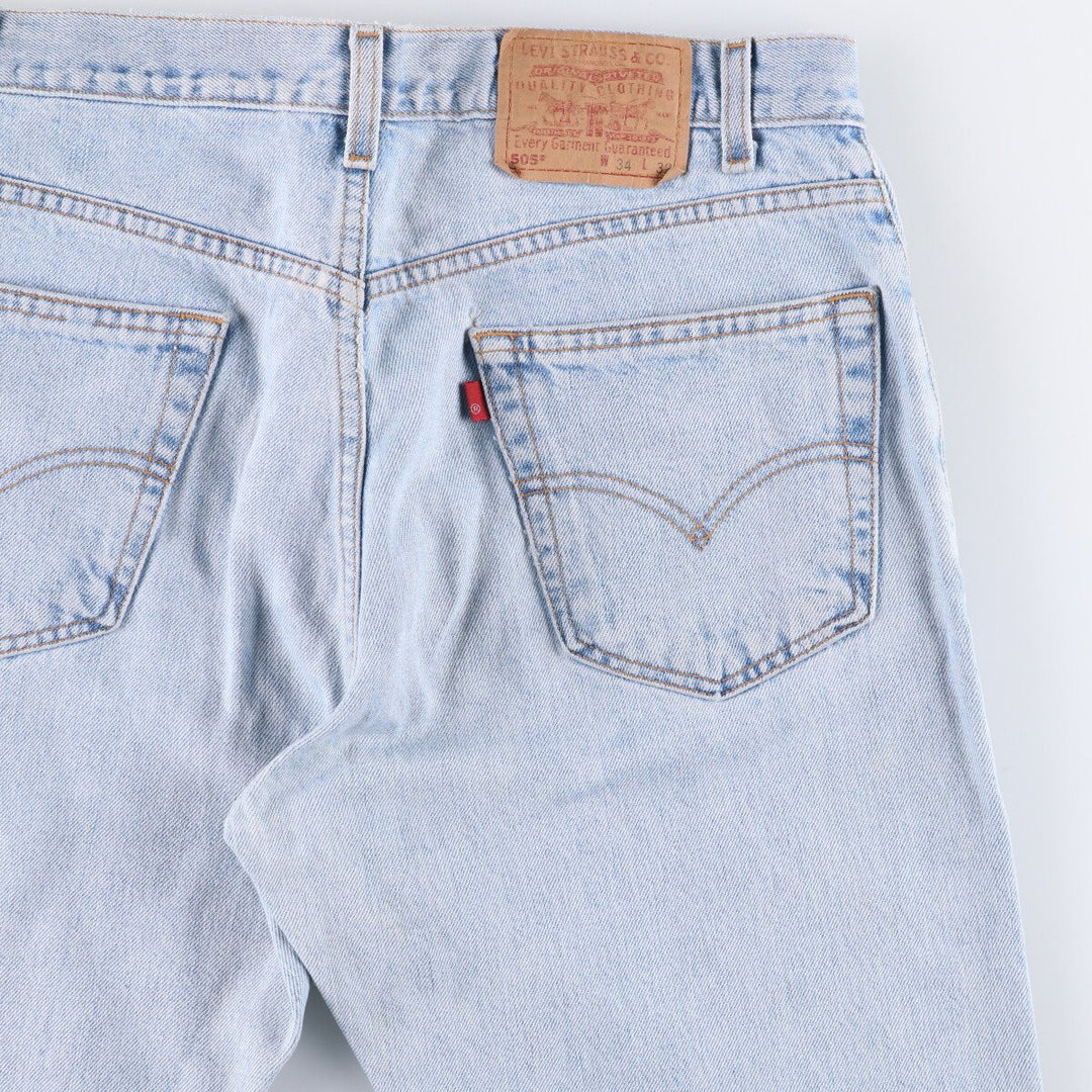 90'S Levi's 505 REGULAR FIT STRAIGHT LEG tapered denim pants for men, size W34, vintage cotton blue type Vintage Second Hand