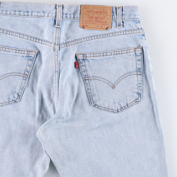 90'S Levi's 505 REGULAR FIT STRAIGHT LEG tapered denim pants for men, size W34, vintage cotton blue type Vintage Second Hand