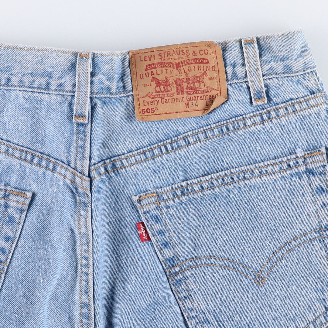 00'S Levi's 505 REGULAR FIT STRAIGHT LEG tapered denim pants made in USA men's w33 equivalent cotton blue type Vintage Second Hand