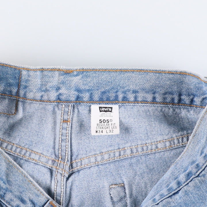 00'S Levi's 505 REGULAR FIT STRAIGHT LEG tapered denim pants made in USA men's w33 equivalent cotton blue type Vintage Second Hand