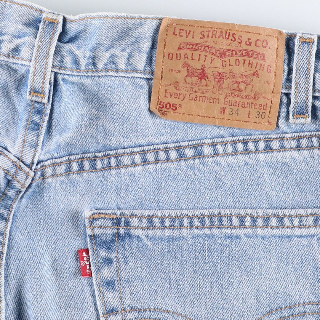 90'S Levi's 505 REGULAR FIT STRAIGHT LEG Tapered Denim Pants Made in USA Men's W33 Vintage cotton blue type Vintage Second Hand