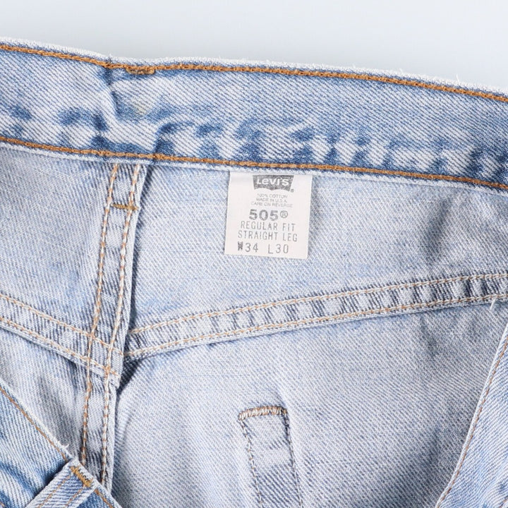 90'S Levi's 505 REGULAR FIT STRAIGHT LEG Tapered Denim Pants Made in USA Men's W33 Vintage cotton blue type Vintage Second Hand