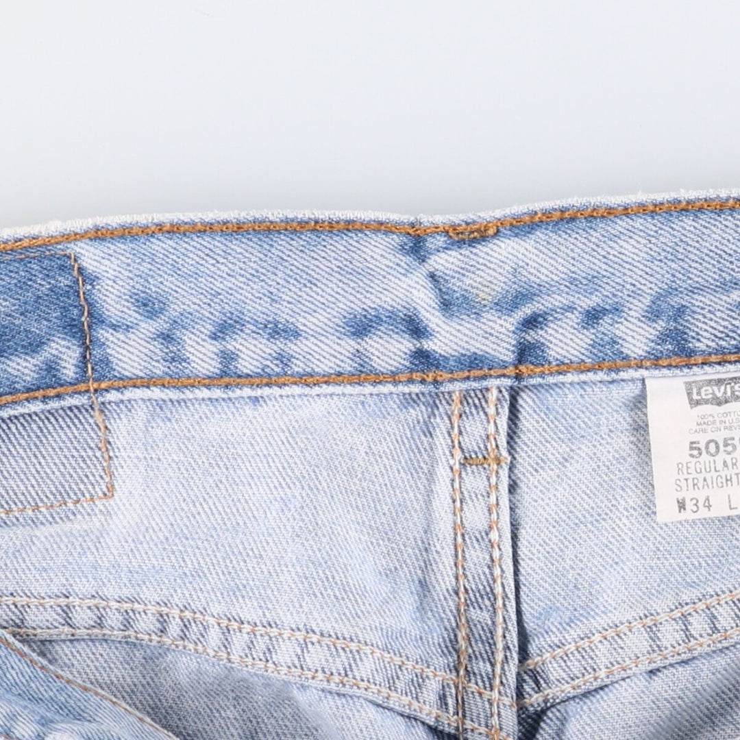 90'S Levi's 505 REGULAR FIT STRAIGHT LEG Tapered Denim Pants Made in USA Men's W33 Vintage cotton blue type Vintage Second Hand