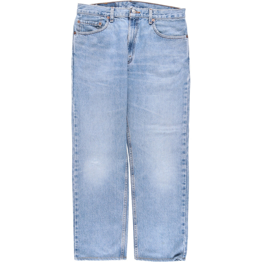 00'S Levi's 505 REGULAR FIT STRAIGHT LEG tapered denim pants made in USA, men's size w34 cotton blue type Vintage Second Hand