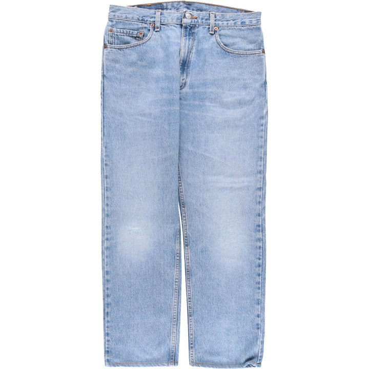 00'S Levi's 505 REGULAR FIT STRAIGHT LEG tapered denim pants made in USA, men's size w34 cotton blue type Vintage Second Hand