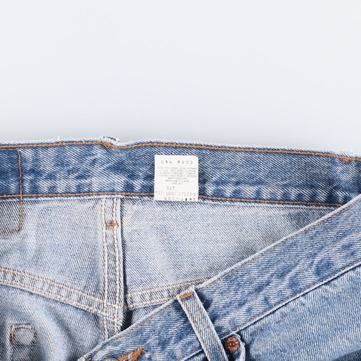 00'S Levi's 505 REGULAR FIT STRAIGHT LEG tapered denim pants made in USA, men's size w34 cotton blue type Vintage Second Hand