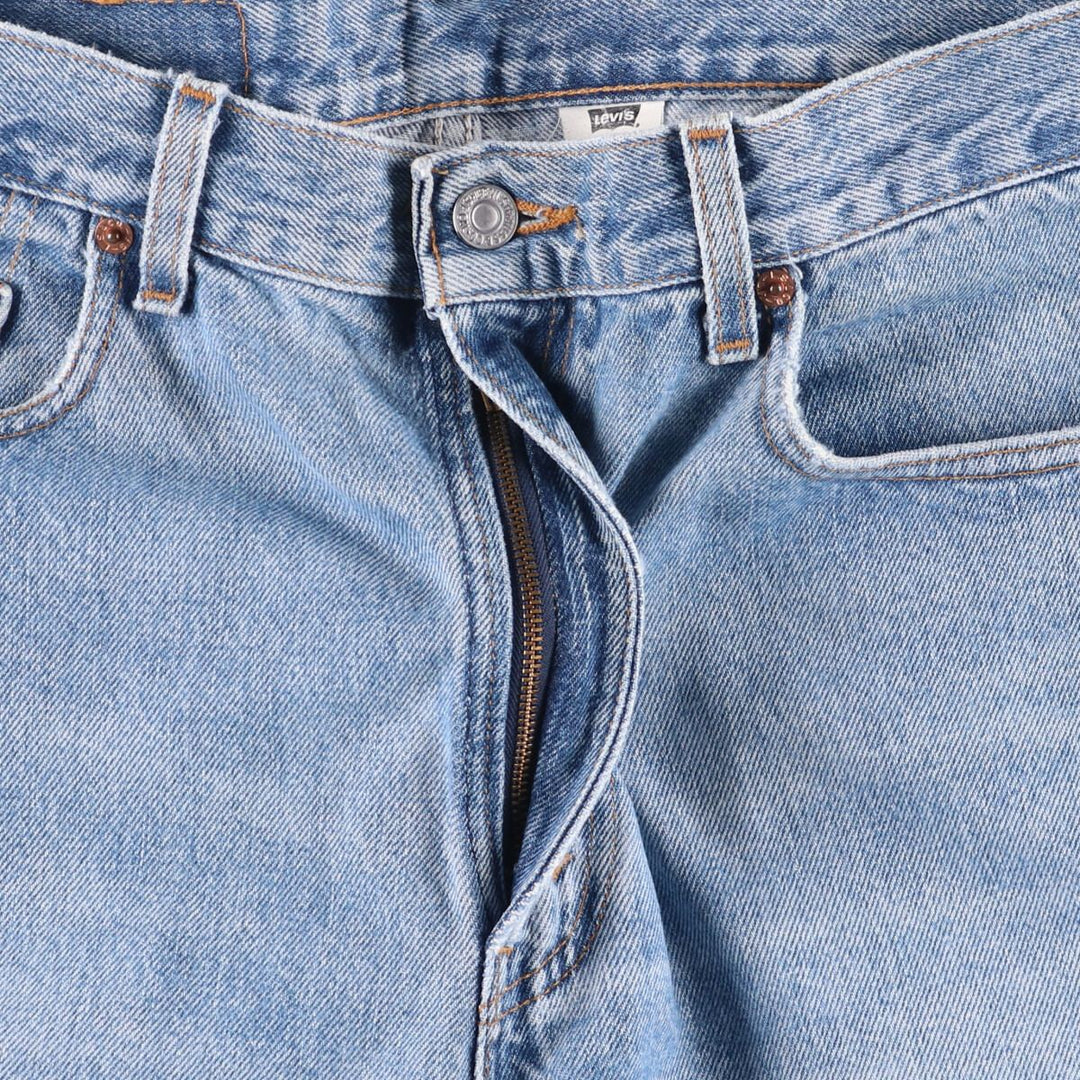 00'S Levi's 505 REGULAR FIT STRAIGHT LEG tapered denim pants made in USA, men's size w34 cotton blue type Vintage Second Hand