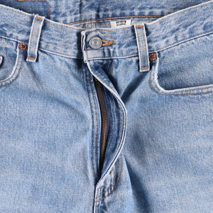 00'S Levi's 505 REGULAR FIT STRAIGHT LEG tapered denim pants made in USA, men's size w34 cotton blue type Vintage Second Hand