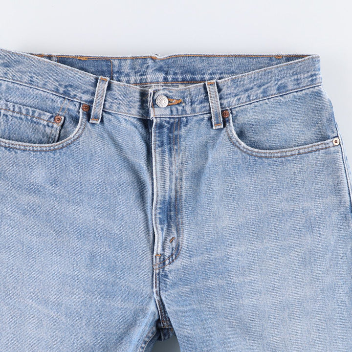 00'S Levi's 505 REGULAR FIT STRAIGHT LEG tapered denim pants made in USA, men's size w34 cotton blue type Vintage Second Hand