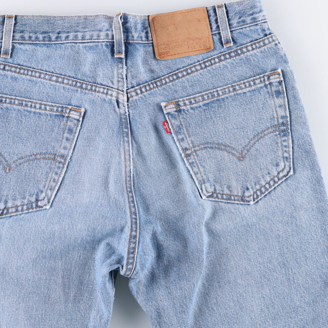 00'S Levi's 505 REGULAR FIT STRAIGHT LEG tapered denim pants made in USA, men's size w34 cotton blue type Vintage Second Hand
