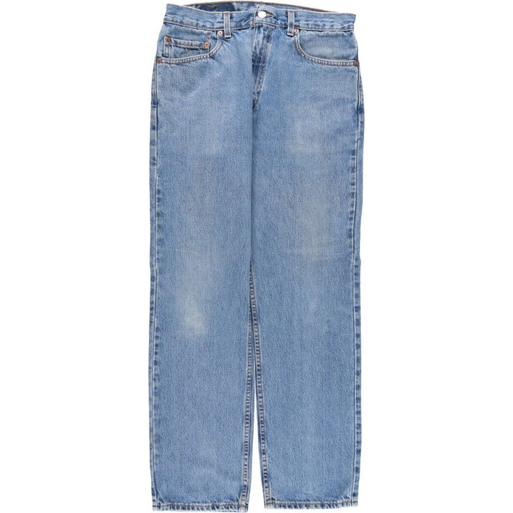00'S Levi's 505 REGULAR FIT STRAIGHT LEG tapered denim pants made in USA, men's size w32 cotton blue type Vintage Second Hand