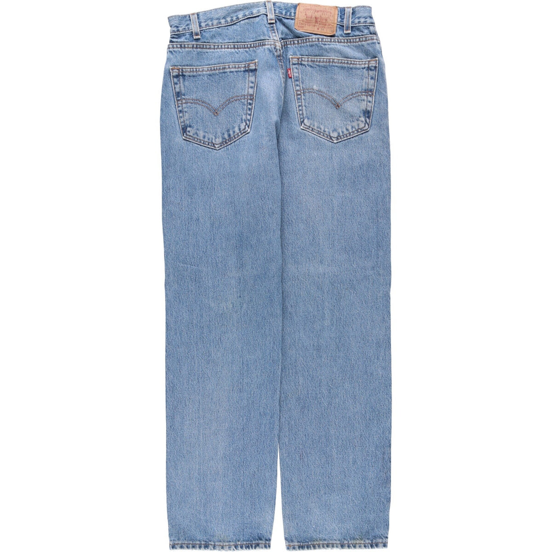 00'S Levi's 505 REGULAR FIT STRAIGHT LEG tapered denim pants made in USA, men's size w32 cotton blue type Vintage Second Hand