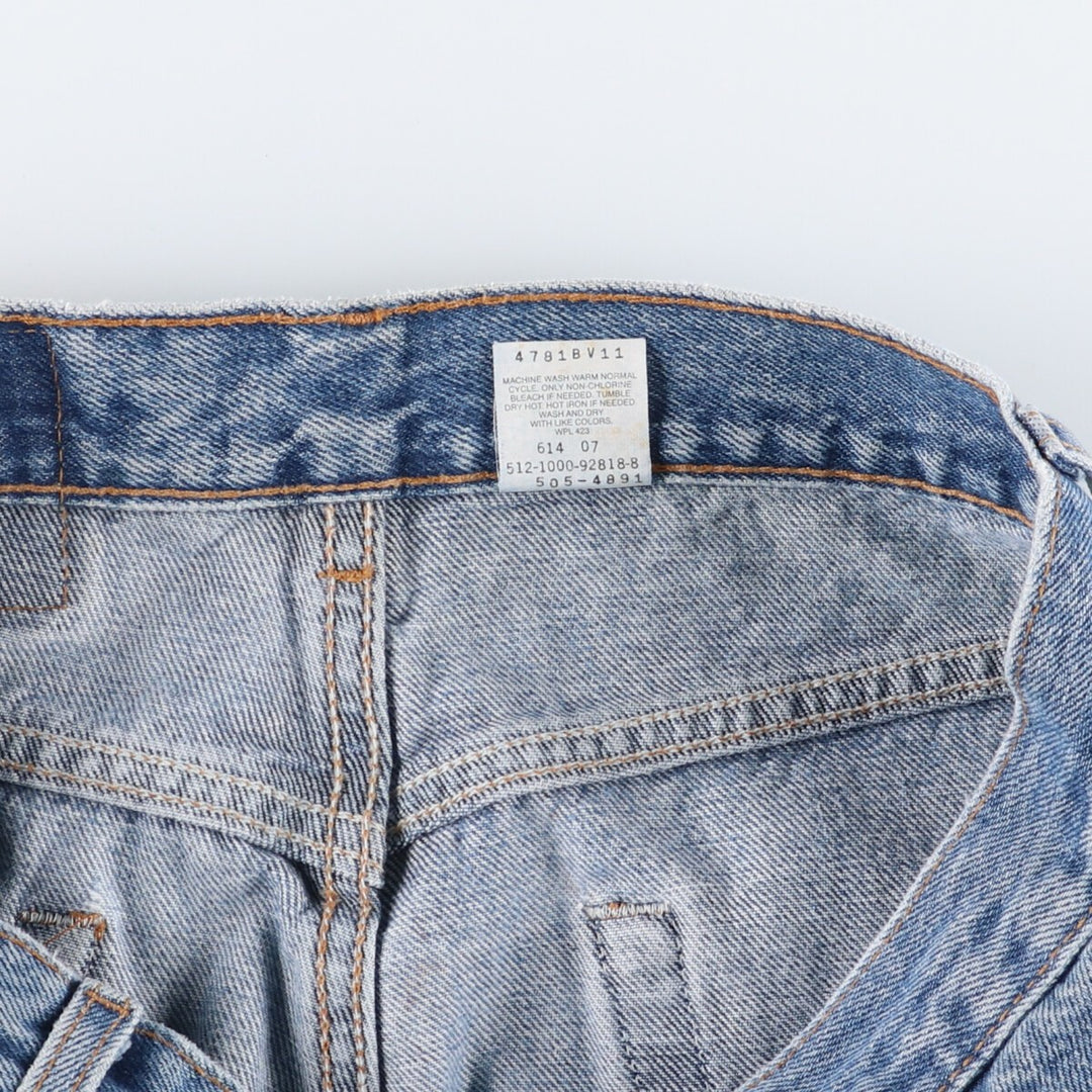 00'S Levi's 505 REGULAR FIT STRAIGHT LEG tapered denim pants made in USA, men's size w32 cotton blue type Vintage Second Hand
