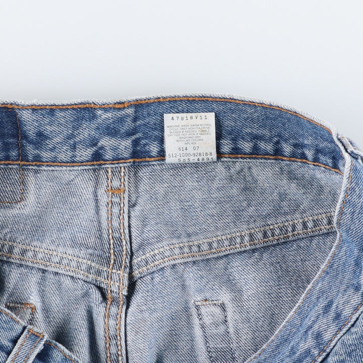 00'S Levi's 505 REGULAR FIT STRAIGHT LEG tapered denim pants made in USA, men's size w32 cotton blue type Vintage Second Hand