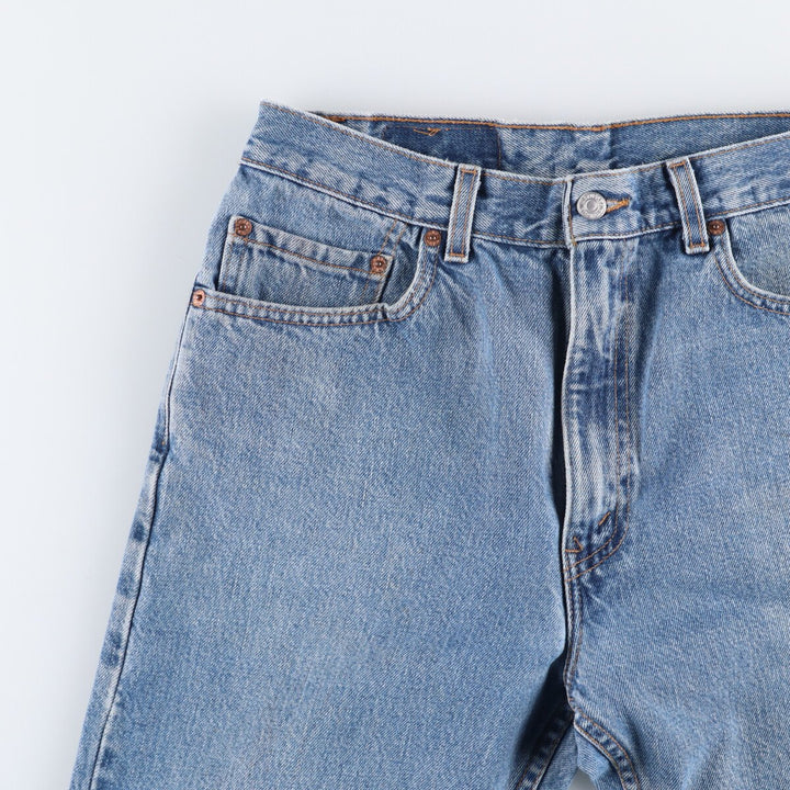 00'S Levi's 505 REGULAR FIT STRAIGHT LEG tapered denim pants made in USA, men's size w32 cotton blue type Vintage Second Hand