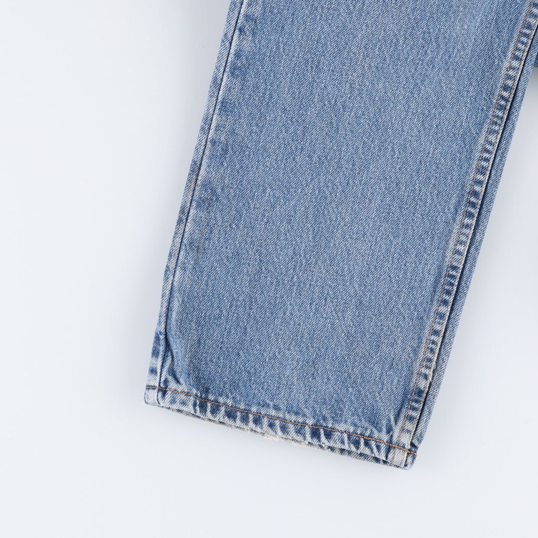 00'S Levi's 505 REGULAR FIT STRAIGHT LEG tapered denim pants made in USA, men's size w32 cotton blue type Vintage Second Hand