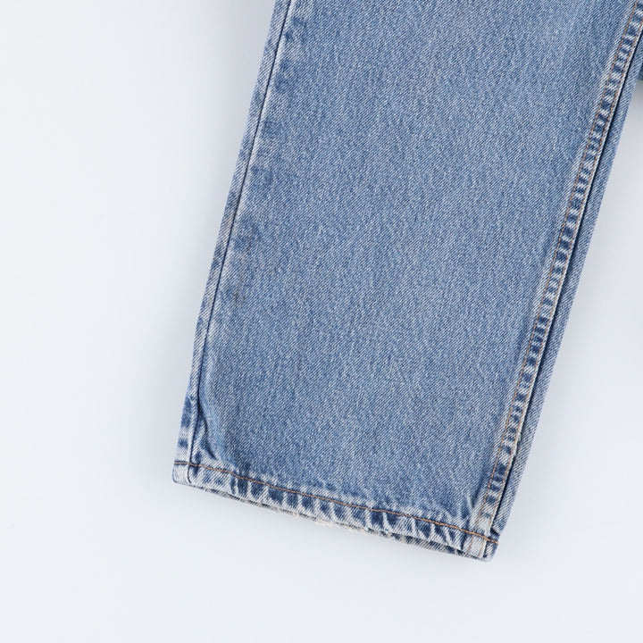 00'S Levi's 505 REGULAR FIT STRAIGHT LEG tapered denim pants made in USA, men's size w32 cotton blue type Vintage Second Hand