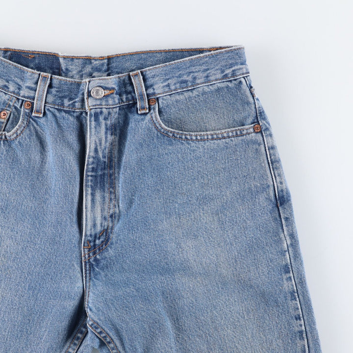 00'S Levi's 505 REGULAR FIT STRAIGHT LEG tapered denim pants made in USA, men's size w32 cotton blue type Vintage Second Hand