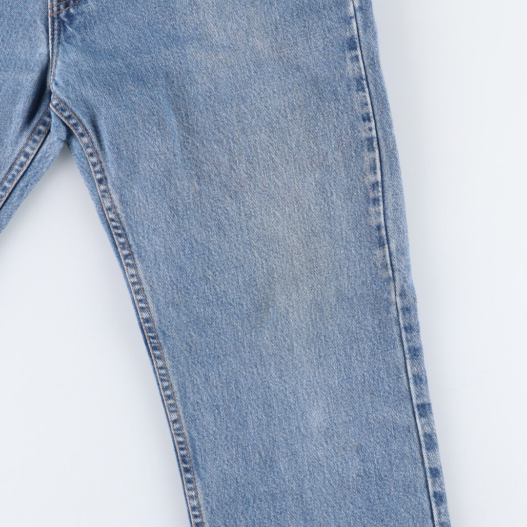00'S Levi's 505 REGULAR FIT STRAIGHT LEG tapered denim pants made in USA, men's size w32 cotton blue type Vintage Second Hand