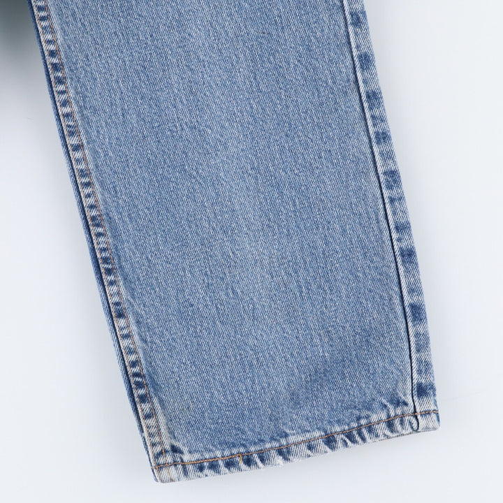 00'S Levi's 505 REGULAR FIT STRAIGHT LEG tapered denim pants made in USA, men's size w32 cotton blue type Vintage Second Hand