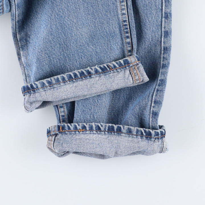 00'S Levi's 505 REGULAR FIT STRAIGHT LEG tapered denim pants made in USA, men's size w32 cotton blue type Vintage Second Hand