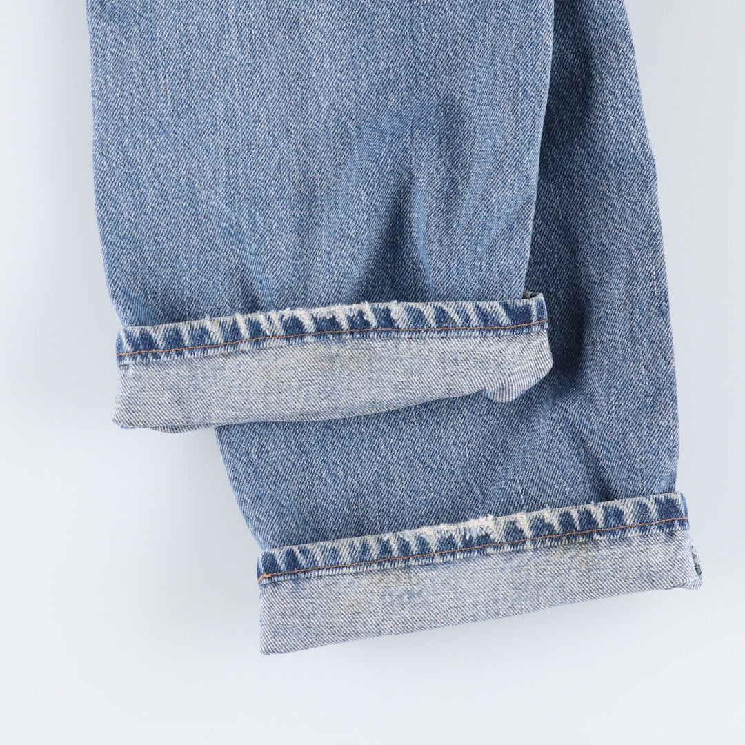 00'S Levi's 505 REGULAR FIT STRAIGHT LEG tapered denim pants made in USA, men's size w32 cotton blue type Vintage Second Hand