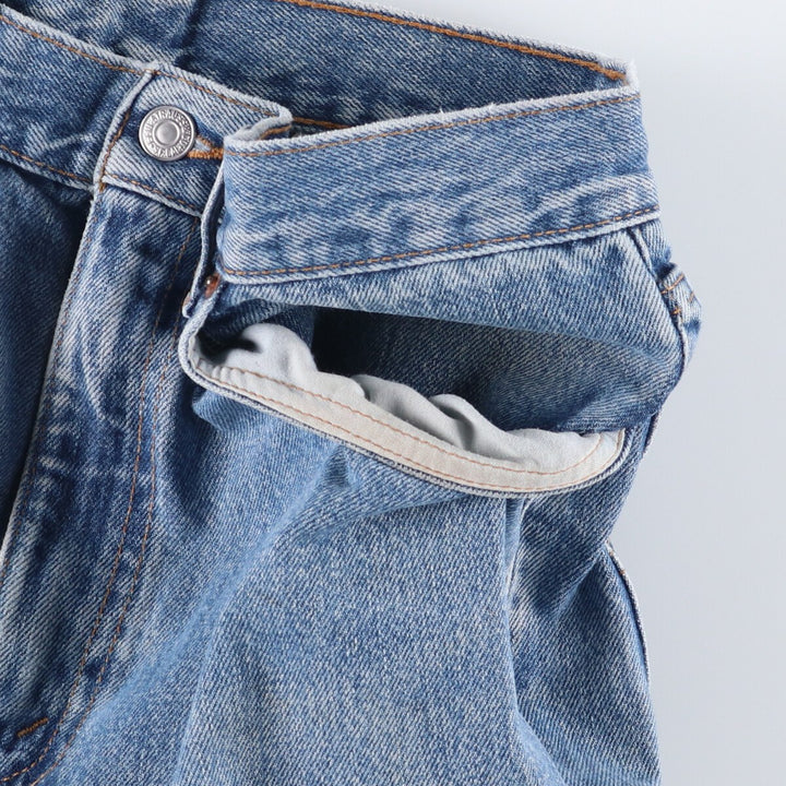 00'S Levi's 505 REGULAR FIT STRAIGHT LEG tapered denim pants made in USA, men's size w32 cotton blue type Vintage Second Hand