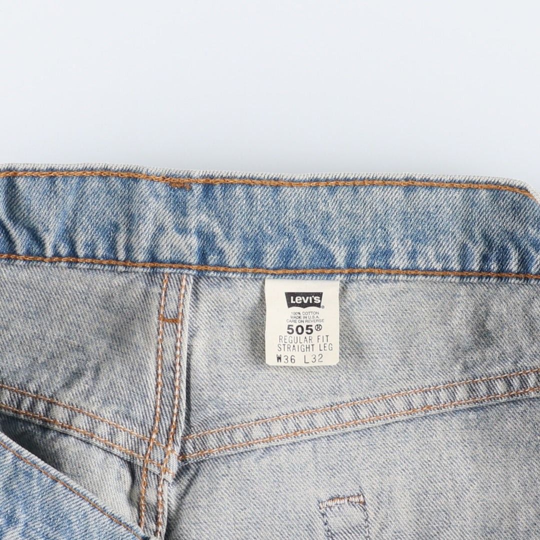 90'S Levi's 505 REGULAR FIT STRAIGHT LEG Tapered Denim Pants Made in USA Men's W35 Vintage cotton blue type Vintage Second Hand