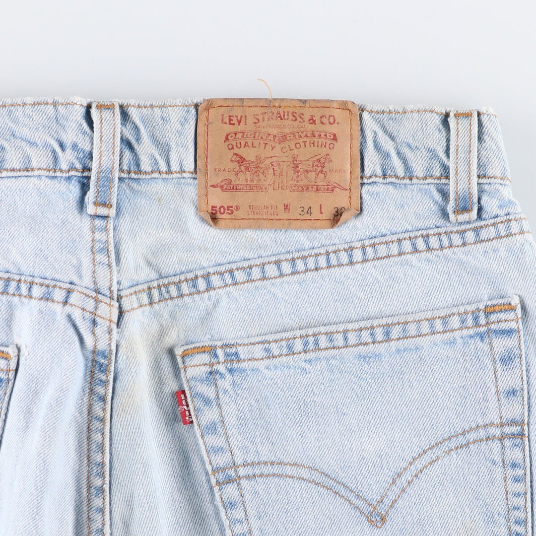 90'S Levi's 505 REGULAR FIT STRAIGHT LEG Tapered Denim Pants Made in USA Men's W33 Vintage unclear blue type Vintage Second Hand