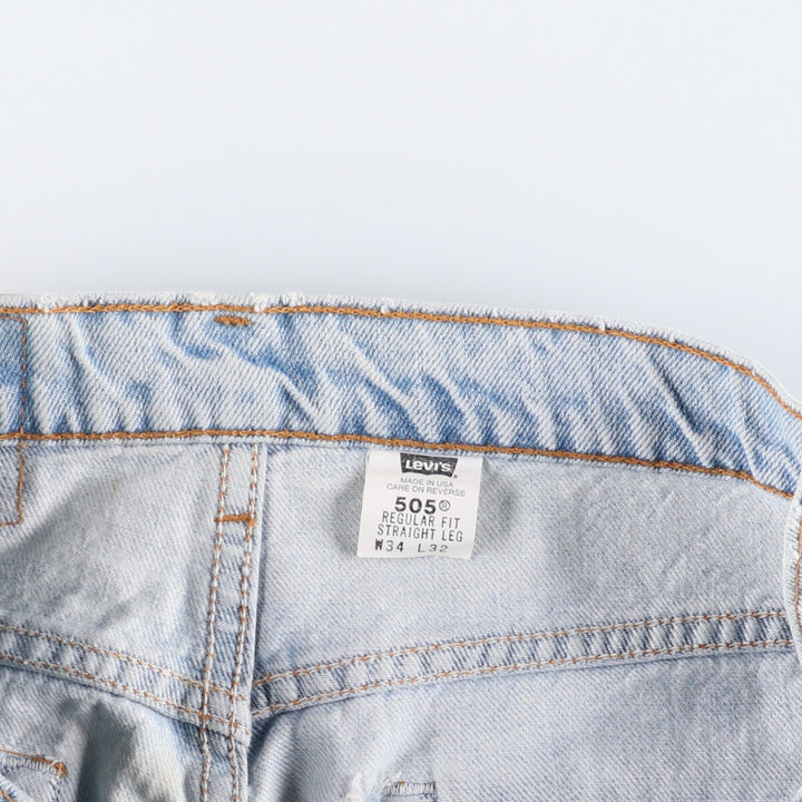 90'S Levi's 505 REGULAR FIT STRAIGHT LEG Tapered Denim Pants Made in USA Men's W33 Vintage unclear blue type Vintage Second Hand