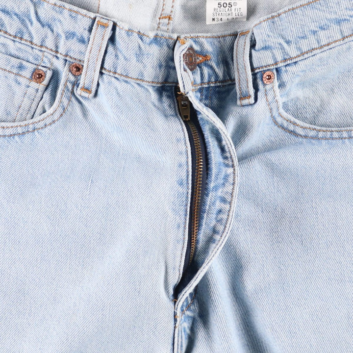 90'S Levi's 505 REGULAR FIT STRAIGHT LEG Tapered Denim Pants Made in USA Men's W33 Vintage unclear blue type Vintage Second Hand