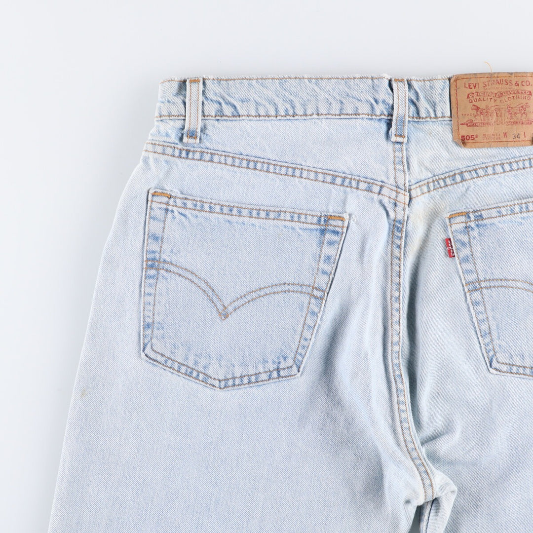 90'S Levi's 505 REGULAR FIT STRAIGHT LEG Tapered Denim Pants Made in USA Men's W33 Vintage unclear blue type Vintage Second Hand