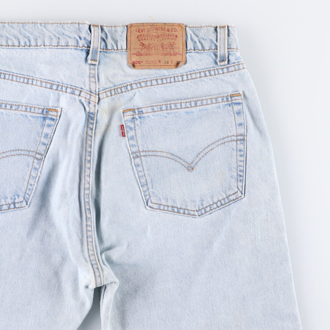90'S Levi's 505 REGULAR FIT STRAIGHT LEG Tapered Denim Pants Made in USA Men's W33 Vintage unclear blue type Vintage Second Hand