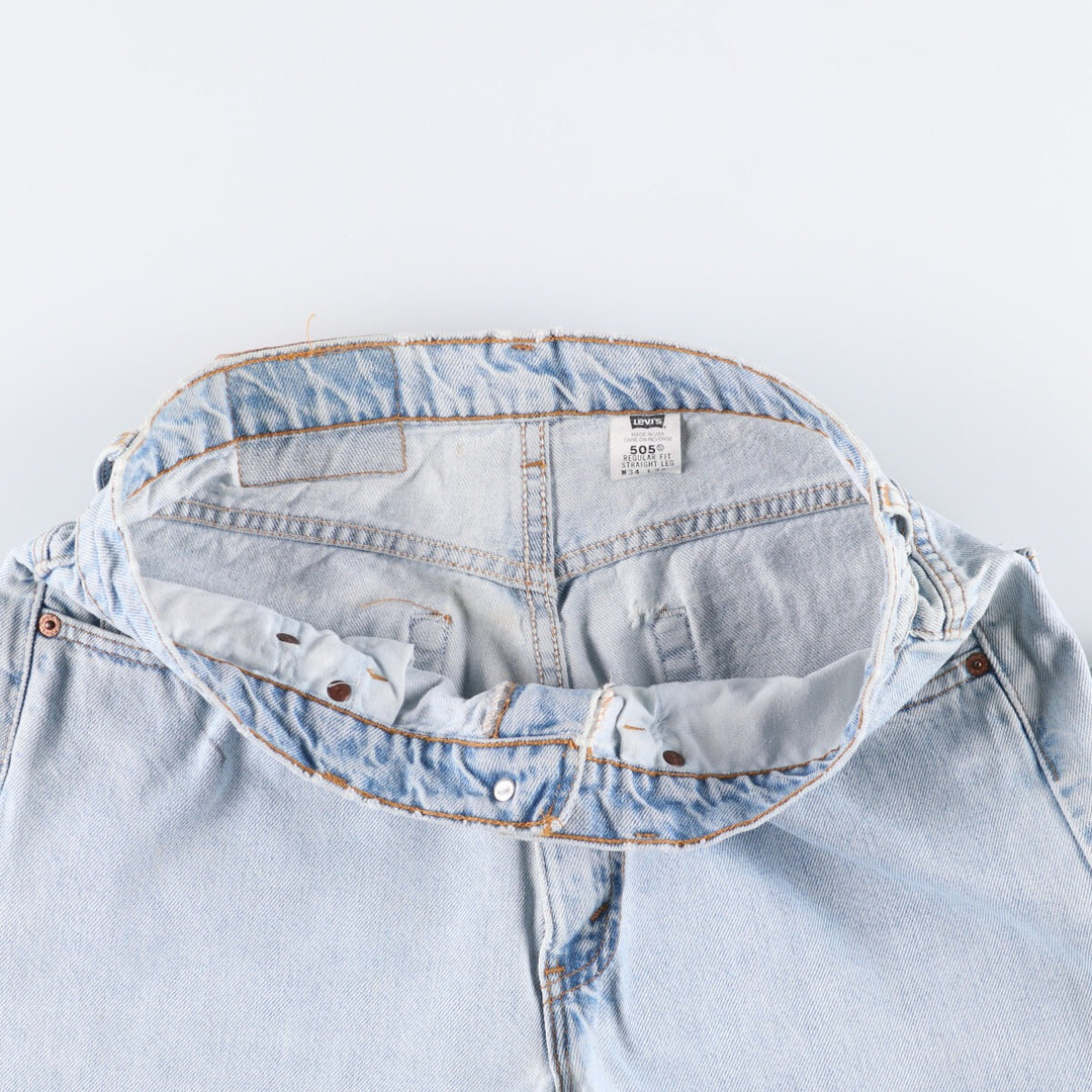90'S Levi's 505 REGULAR FIT STRAIGHT LEG Tapered Denim Pants Made in USA Men's W33 Vintage unclear blue type Vintage Second Hand