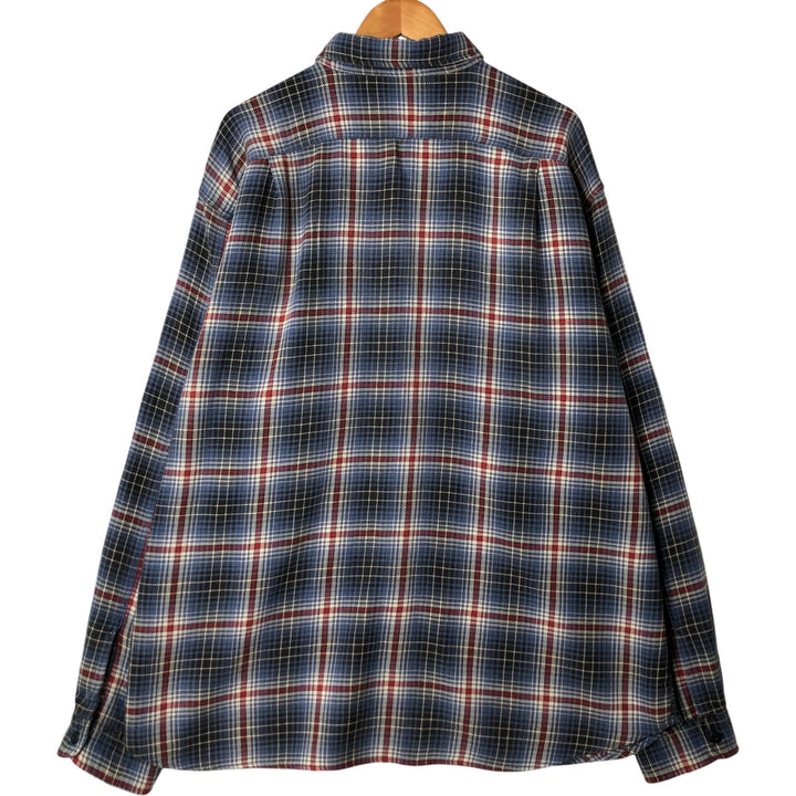 Vintage 90'S Ralph Lauren POLO SPORTSMAN long-sleeved heavy flannel check shirt, men's size XXL cotton blue type Vintage Second Hand