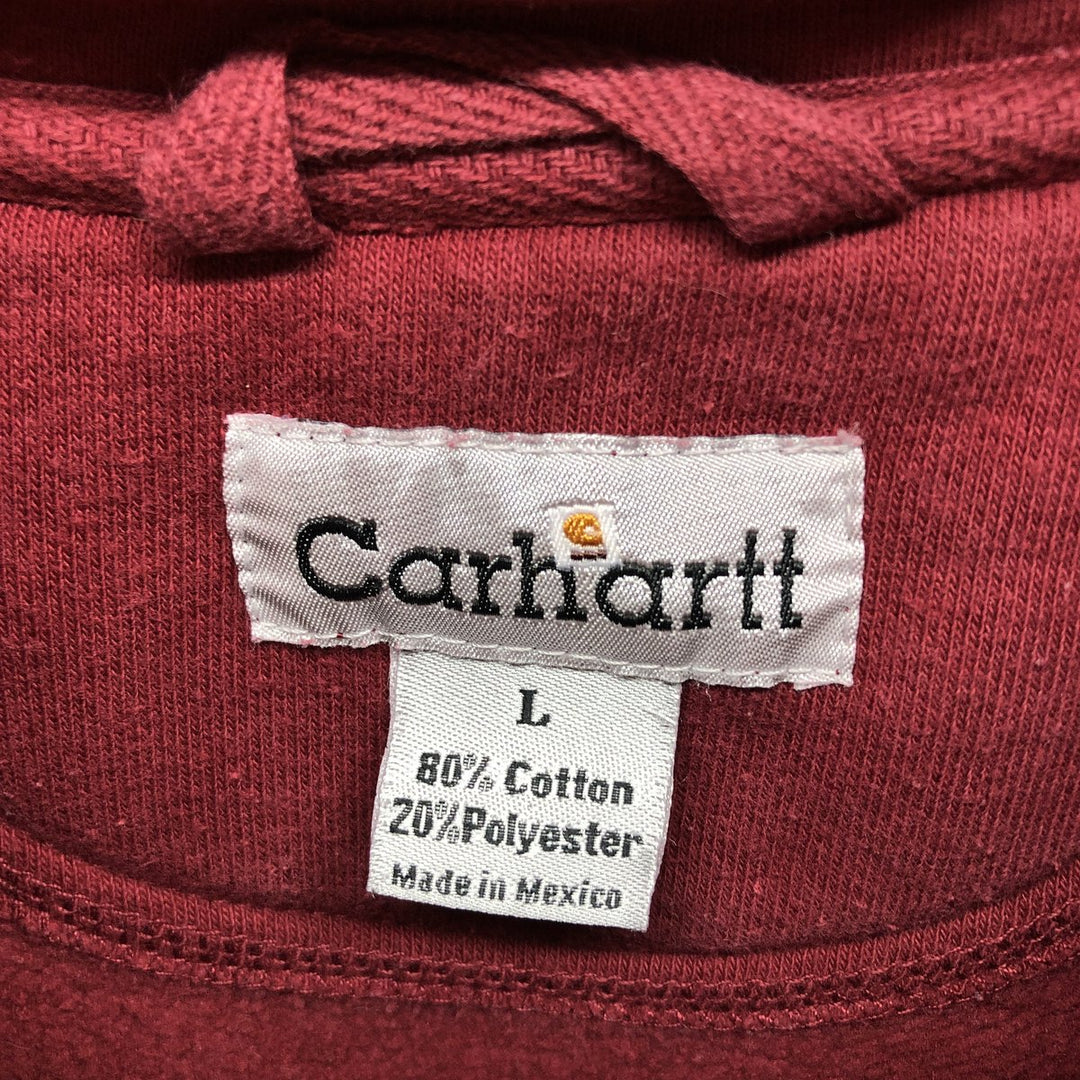 Carhartt Cut-Off Sweat Pullover Hoodie, Men's Size L cotton burgundy type Vintage Second Hand